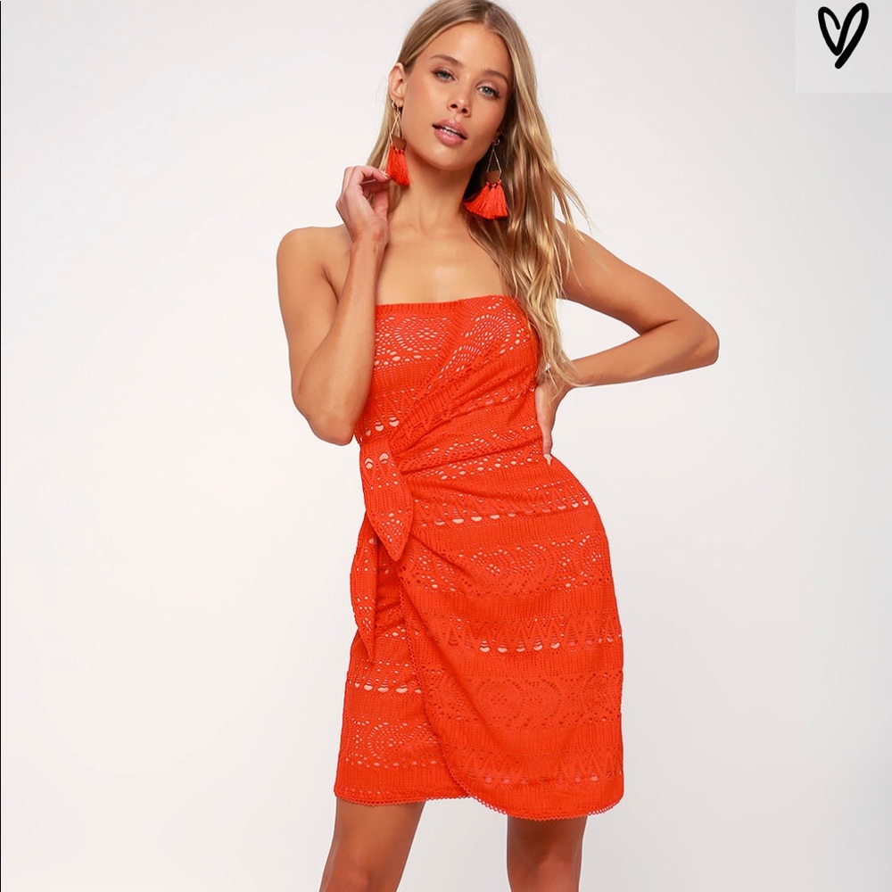 Free People
Oceanside Strapless Crochet Mini Dress